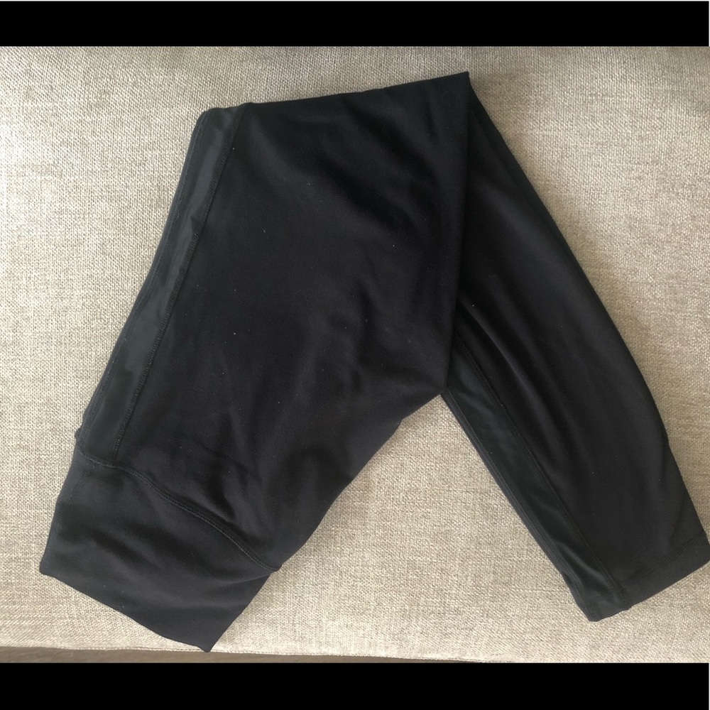Lululemon Black Leggings With Black Strip down Leg